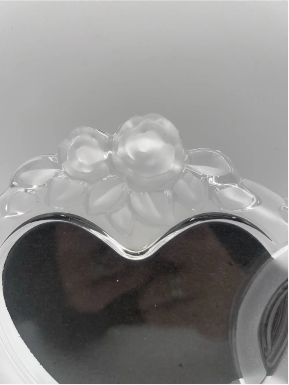 Mikasa Rosemont Double Heart Picture Frame Glass Crystal Vintage